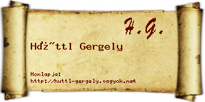 Hüttl Gergely névjegykártya